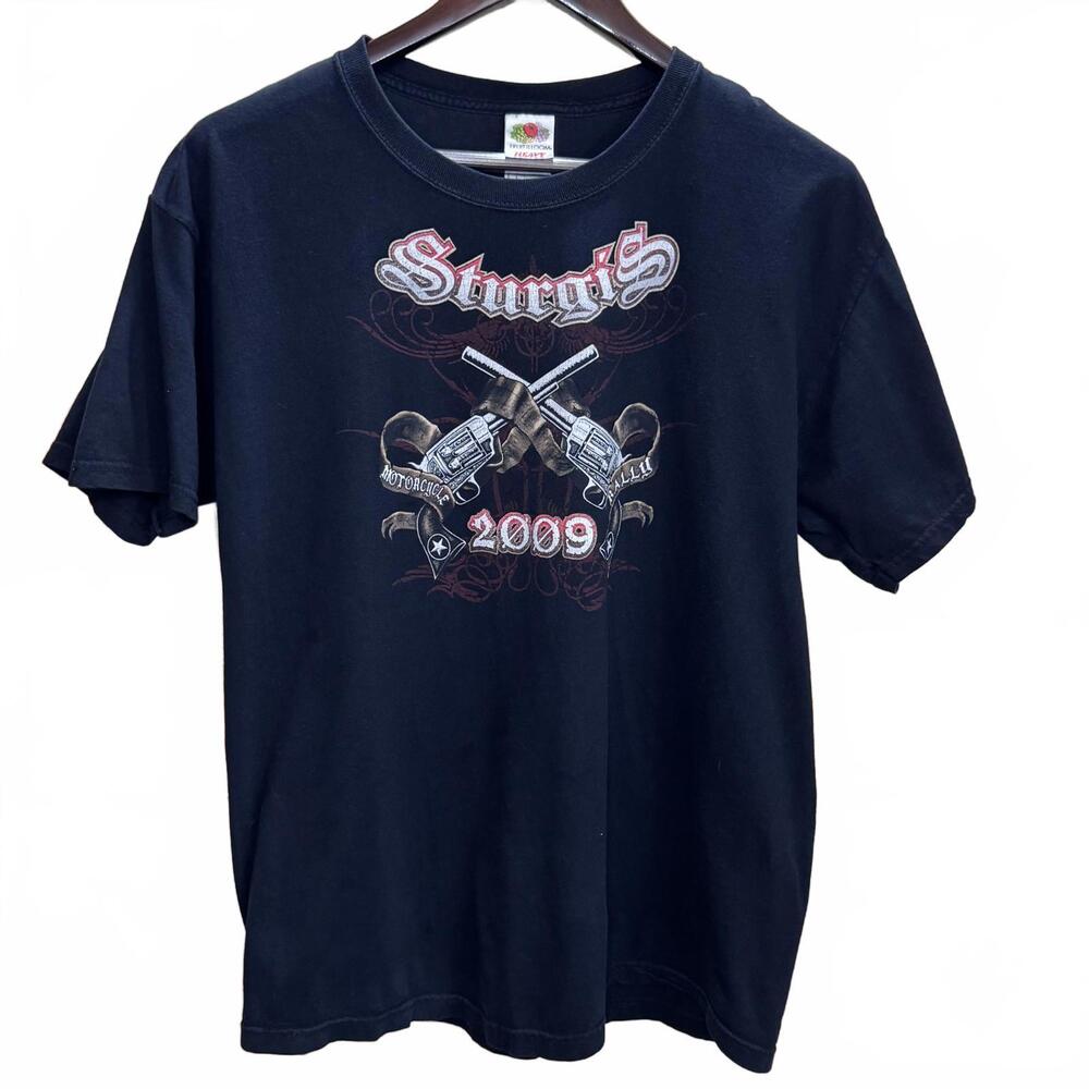 Sturgis Motorcycle Rally 2009 T Shirt Mens Large Fruit of the Loom Biker